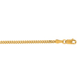 10K Yellow Gold 2.1mm Gourmette 24 Chain with Lobster Lock